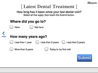 予防歯科意識チェック　英語問診